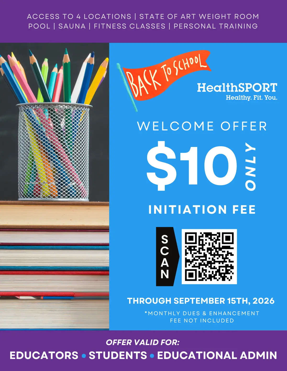 HealthSPORT Back to School 2026 offer